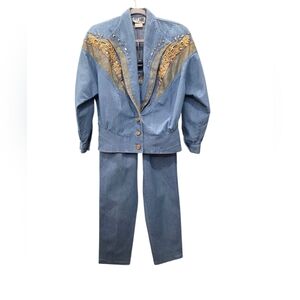 City Girl Sport Light Blue Denim Set w/ Gold Accents